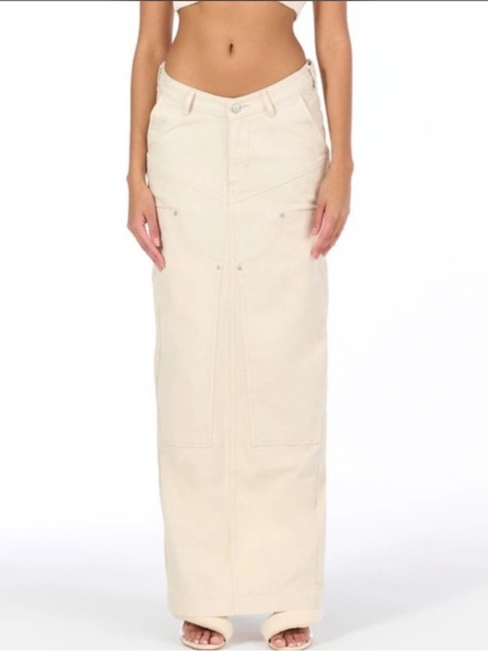 naked wardrobe Beige denim Skirt